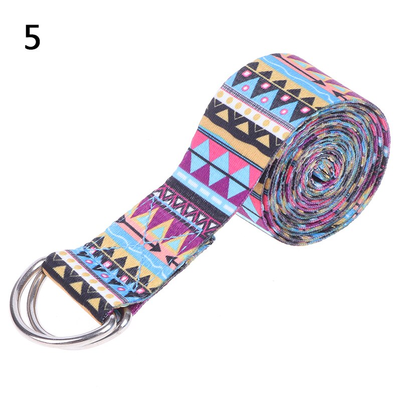 D-Ring Riemen Yoga Riem Fitness Touw Gekleurde Gedrukt Verstelbare Yoga Riem Yoga Stretch Riem Wasbare Sport Stretch Strap props: N5