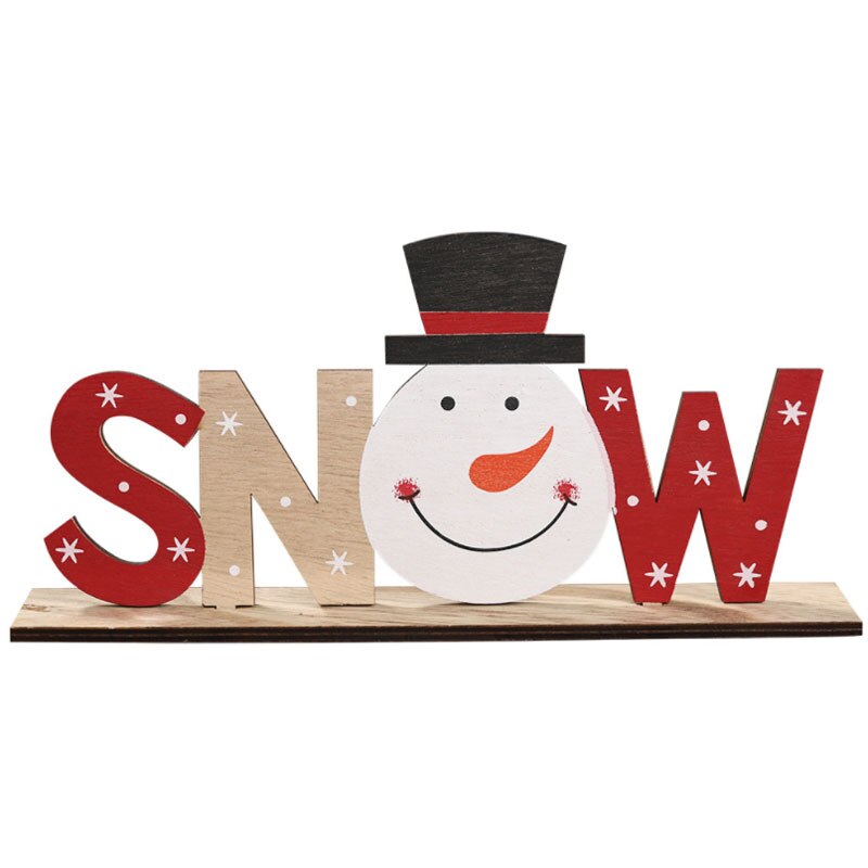 Kerst Feestelijke Decoraties Houten Alfabet Hangers Desktop Creatieve Afdrukken Decoraties: Snowman