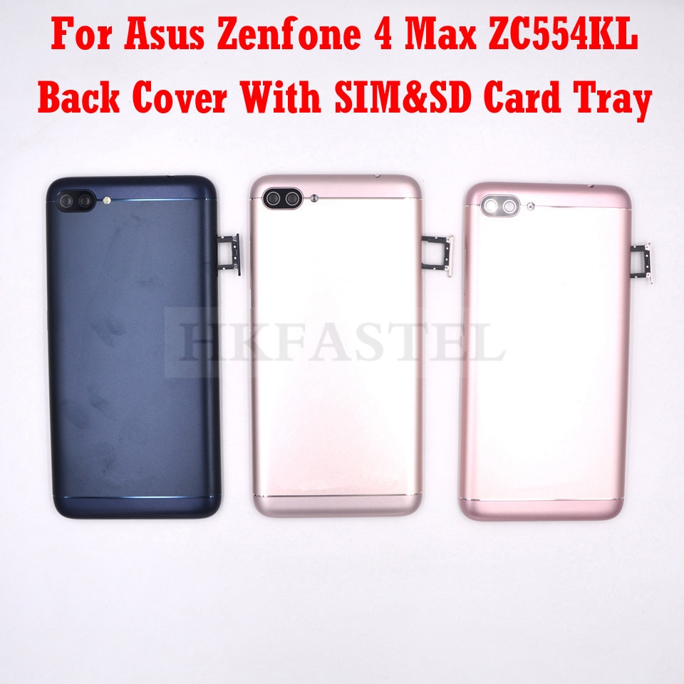Original ZC554KL Housing For Asus Zenfone 4 Max ZC554KL Back Battery Door Cover SIM SD Card Tray Power volume Button
