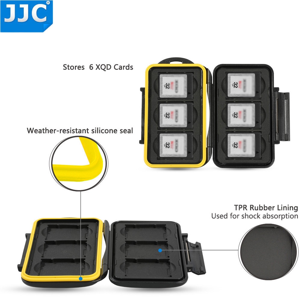 JJC MC-XQD6 Water-resistant Anti-shock XQD Card Holder Camera Memory Card Bag Case Storage Protector Cover For 6 XQD Cards