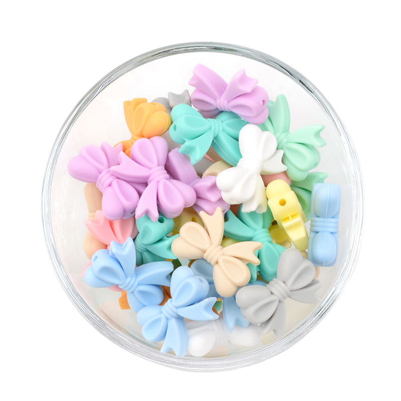LOFCA 10 stks Leuke Cartoon Blad Siliconen Kralen Food Grade Siliconen Gebruikt in sieraden maken Ketting Sieraden Armbanden accessoires: Sky Blue