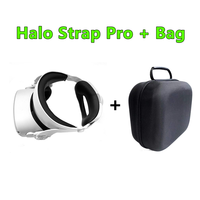 Halo Strap Adjustable for Oculus Quest 2 VR Increase Supporting force and Improve Plate Comfort Forehead Quest2 Accessories: Pro and Bag