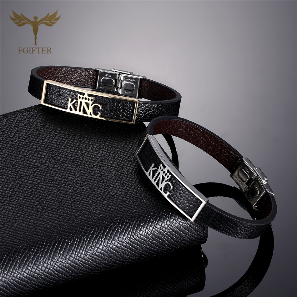 Cool Man Bracelet Jewelry King Bracelet Stainless Steel Accessories Adjustable Multilayer Leather Jewelry Armband