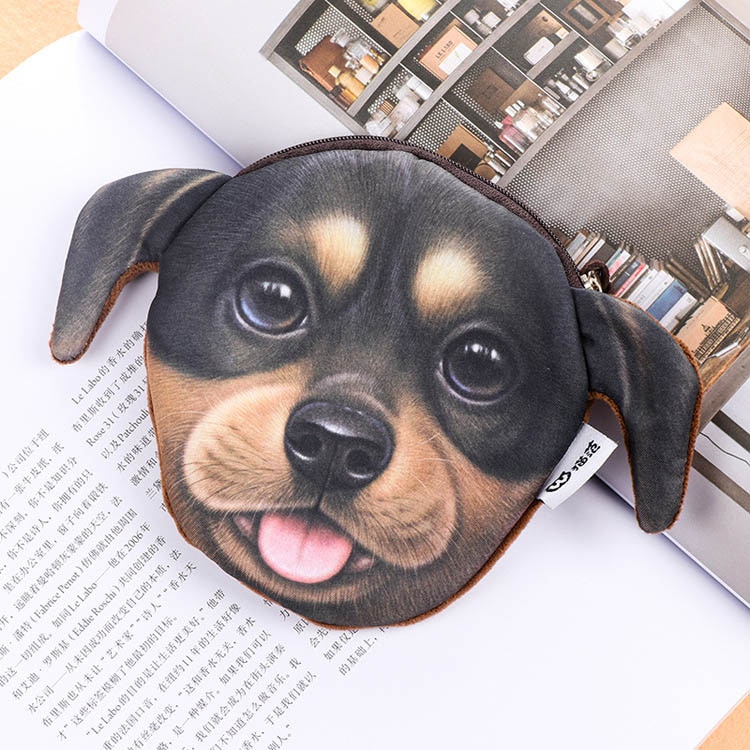 Leuke 3D Afdrukken Portemonnee Grappige Hond Hoofd Portemonnee Dier Kleine cool portemonnee kinderen Christmas