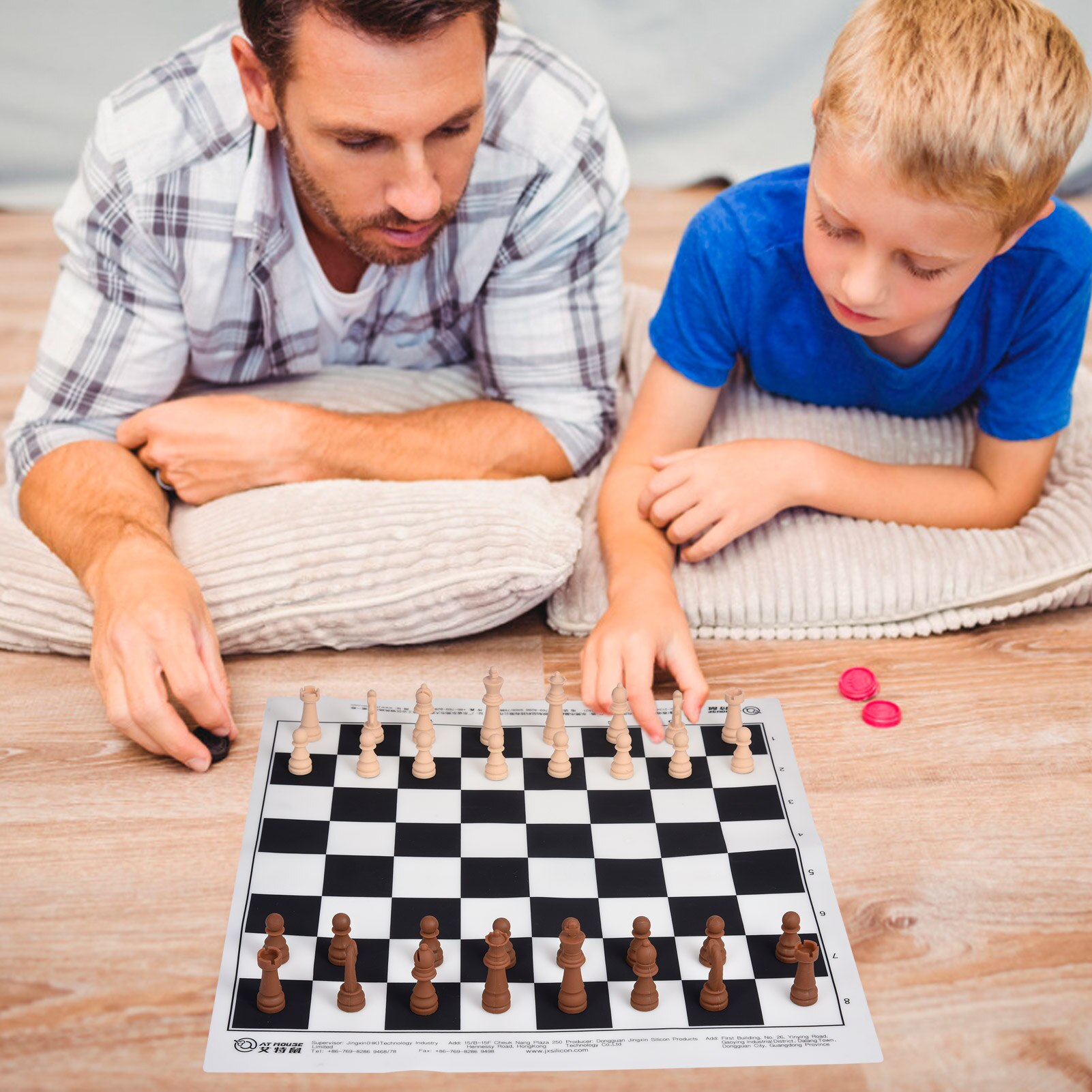 Portable Beginner Chess Convenient Lightweight Board Game Toy Non-slip And Easy-to-clean Silicone Folding Board