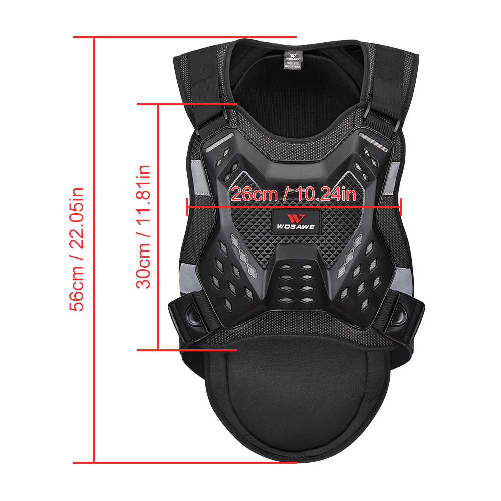 WOSAWE-Chaleco de armadura de motocicleta para adulto, protección para el pecho y la espalda, Motocross, todoterreno, soporte para la columna vertebral, equipo de protección corporal