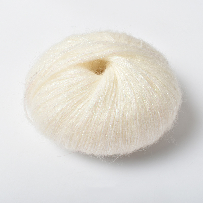 Rouleau de fil Mohair à paillettes au Crochet, 25g/rouleau, fil de laine doux et pour bébé, bricolage, tricot à la main, pull, châle, chapeau, fil de dentelle, fournitures de couture: Kaki