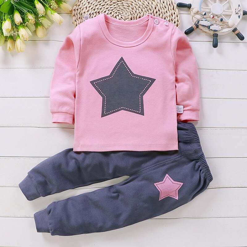 Kids Baby Unisex Underwear Outfits Children Cute Pajamas Suits Children Sleeping Clothing Cotton Toddler Sleepwear: P24