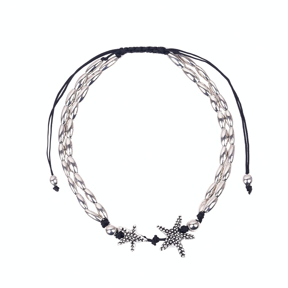 Vintage armbånd fot smykker håndlagde perler kjede ankelbånd for kvinner ankel ben sjarm rune sjøstjerne armbånd strand ankel: A 2