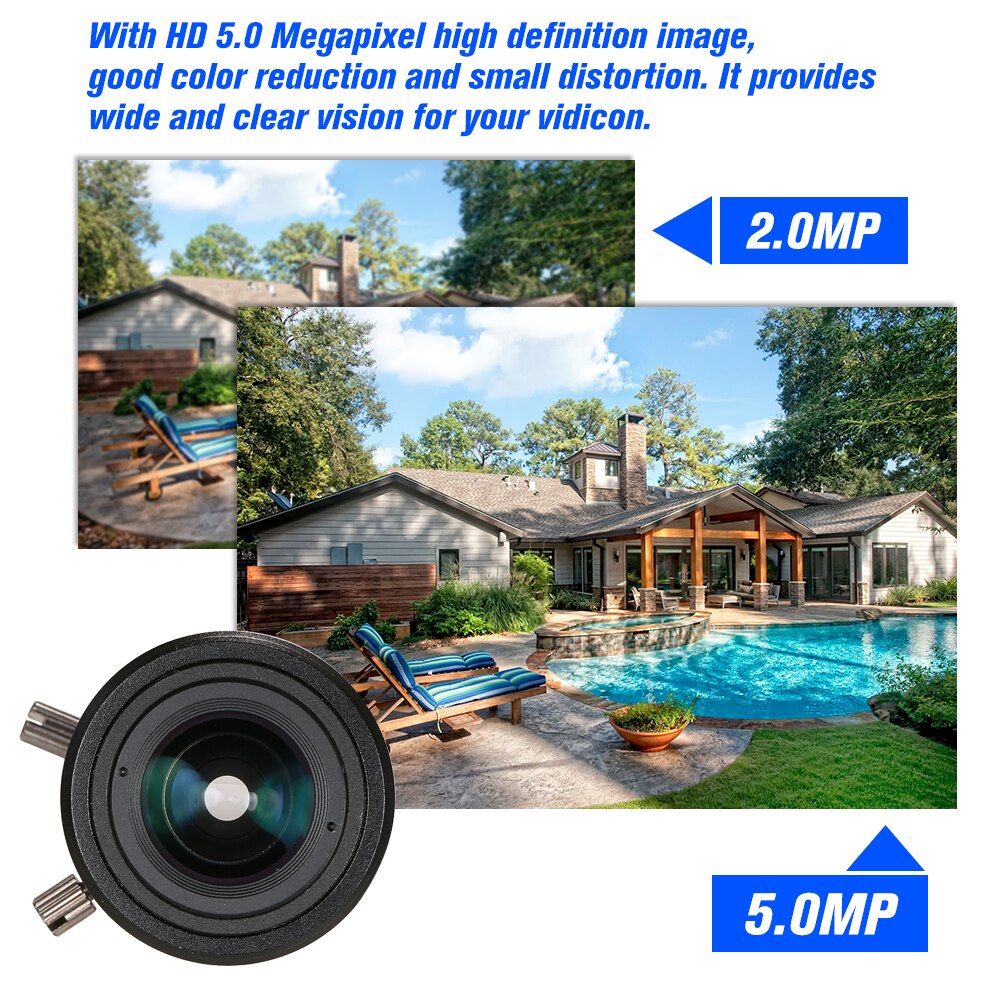 5.0 Megapixel Varifocal 6-22mm CCTV Camera Lens Manual Focus Zoom 1/2.5" Lens CCTV MTV IR Lens For HD IP Cameras F1.6 M12 Mount