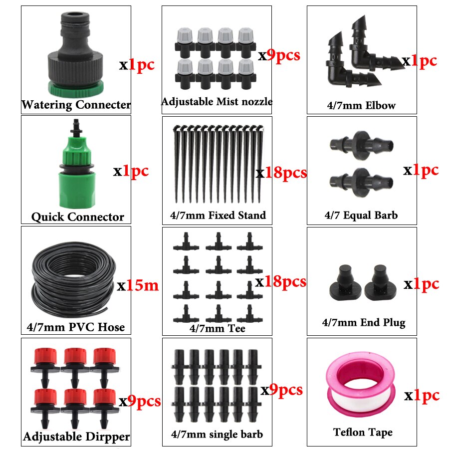 MUCIAKIE 30M Micro Drip Watering Kit Irrigation System With Adjustable Dirpper And Spray Sprinklers For Garden Watering Durable