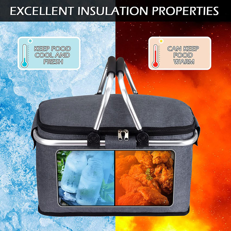 Vouwen Picknick Draagbare Ijs Mand Grote Capaciteit Isolatie Picknick Zak Fruit Warmte Isolatie Warmte Rame Waterdichte Voering Gezondheid