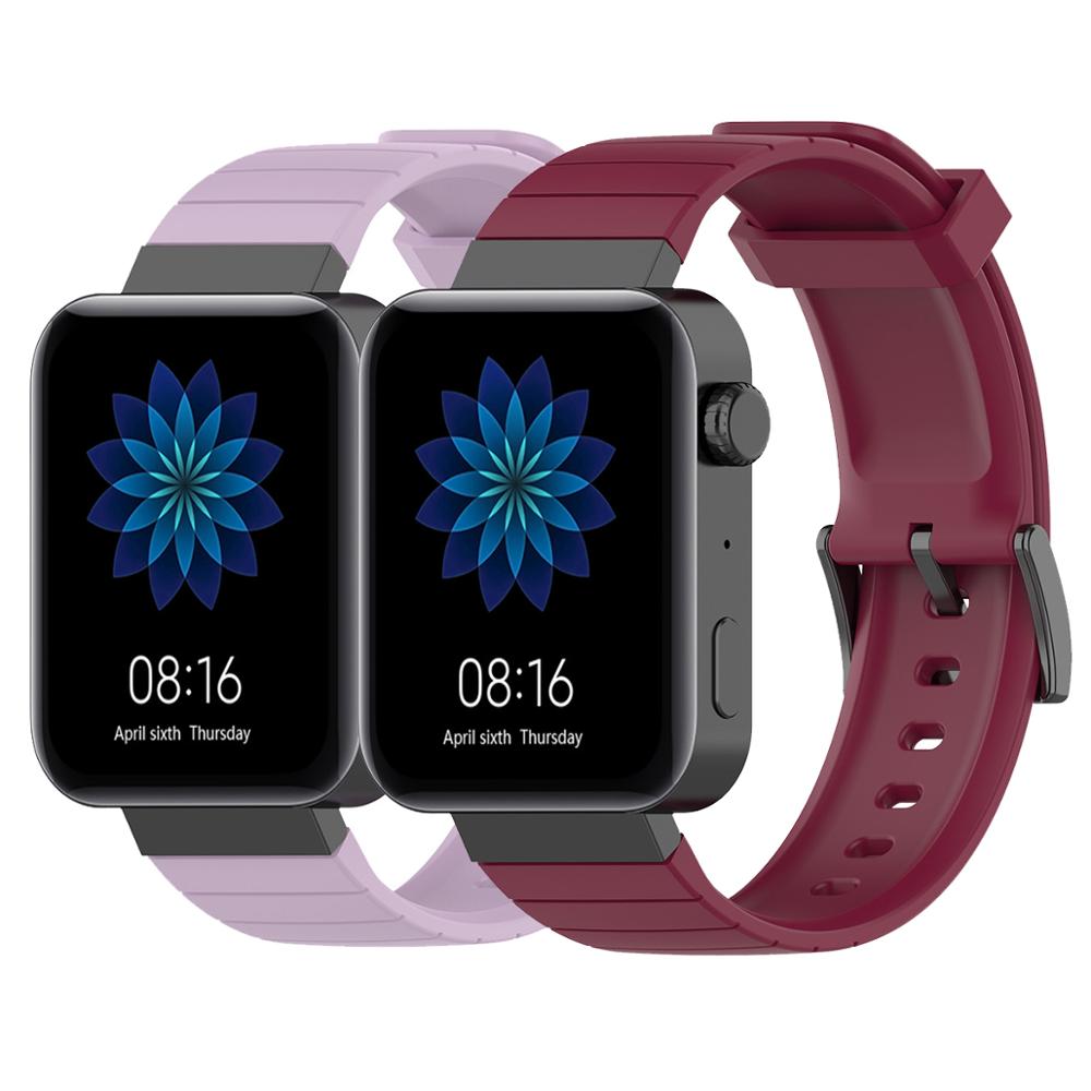 2 stuks 18mm horlogebandjes voor de xiaomi mi smart watch, zachte tpu rubberen horlogeband, vervanging voor de xiaomi mi horlogebandjes, accessoires