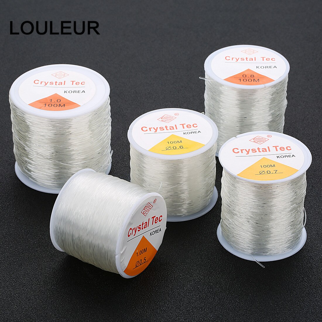 Cordes élastiques solides et extensibles en cristal blanc, rouleau de fil à perles pour la fabrication de bracelets et de colliers, 55, 80, 100 m, DIY