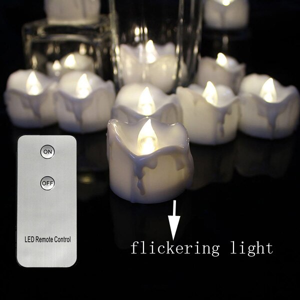Pack of 6 or 12 Flickering Warm White Wireless Led Candles Remote,Flameless Birthday Candles,Wedding Candles,Battery Included: 6 pcs white remote