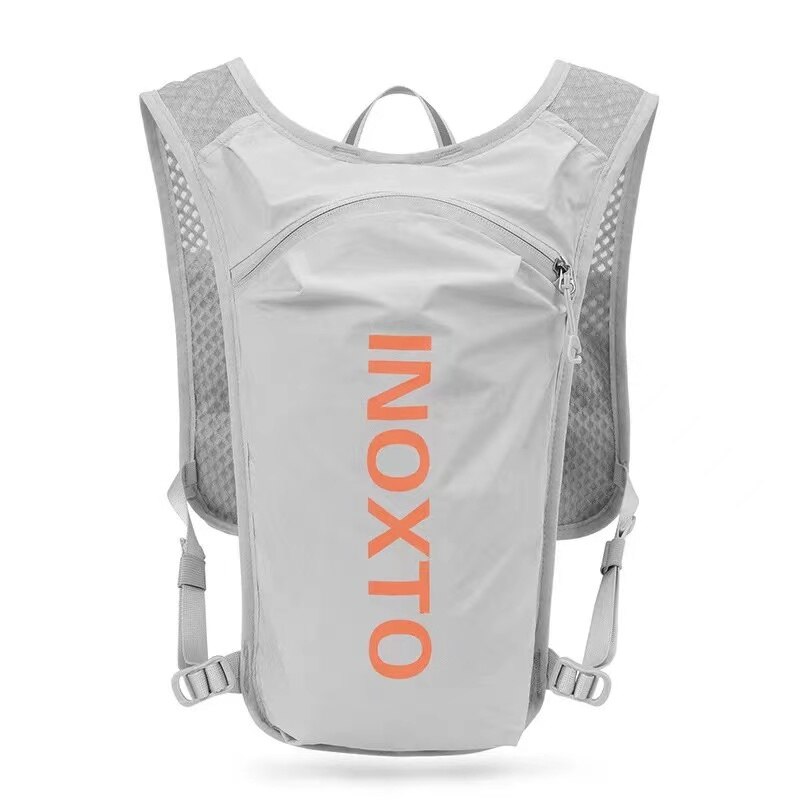 Topfight Brand INOXTO Outdoor Running Water Bags for Men Women 140g Bag 5L Water 1.5L Cycling Off-road Sports Jogging Backpack: Grey Orange