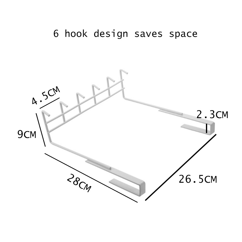 Multifunctional Cabinet Under Hook Kitchen Metal Storage Hanging Holder Shelf Home Storage Rack Nailless Hanging Organizer