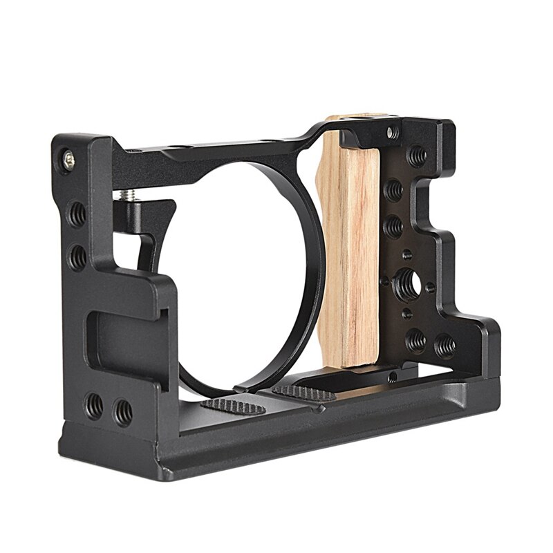 Gabbia fotocamera con Manico in Legno Professionale video Ingranaggio DSLR rig Stabilizzatore Fotocamera per Sony Cyber-sparo dsc-DSC-RX100 VI VII RX100M7