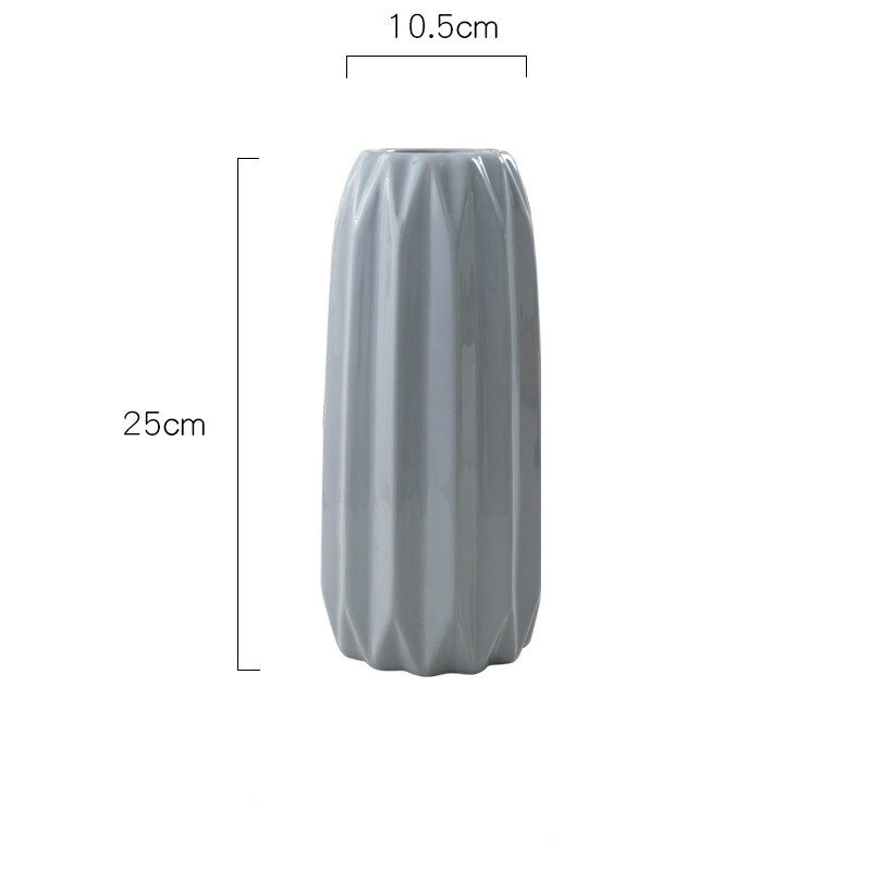 Moderne enkel origami keramikkvase farget pulver grå blå gul hvit store, mellomstore og små blomsteroppsatser: Marineblå