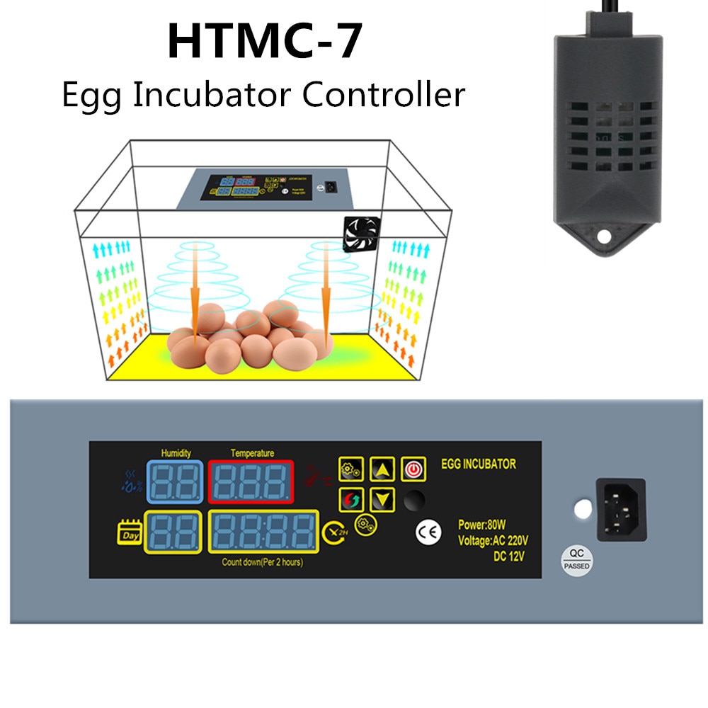 HTMC-7 Egg Incubator Full Automatic Egg Hatcher Temperature Humidity Controller Digital Multifunction Controller 50%off