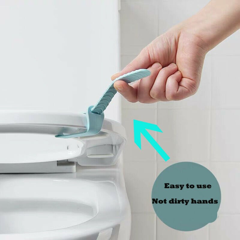Hotel hjem silikone toilet sæde løfter sanitære dæksel løfte værktøjsring håndtag 2 stk