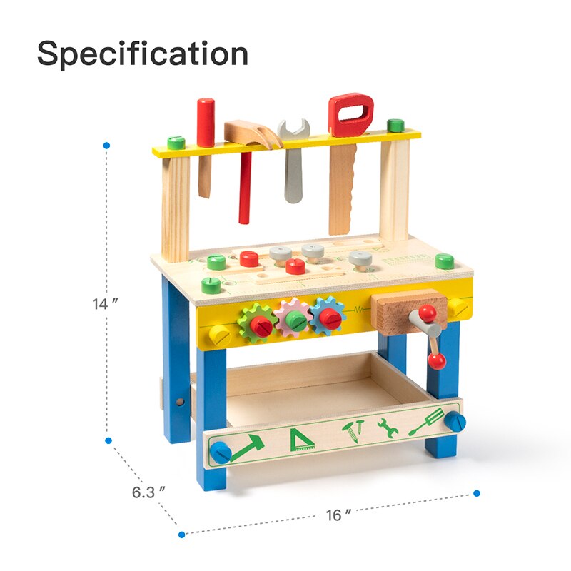 Houten Werkbank Speelgoed Hout Tool Stand Set Voor Kinderen Peuters En Kinderen