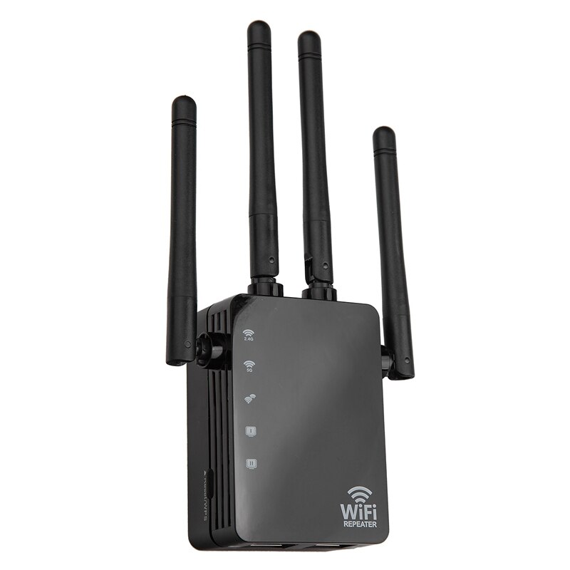 1200Mbps Wireless WiFi Signal Extender, 5.8G Dual-Band Home High-Power AP WiFi Router, Signal Repeater Amplifier: EU plug
