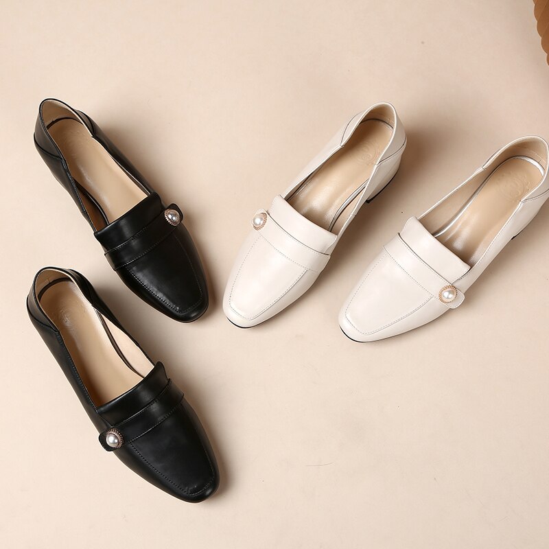 Ins dames pumps natuurlijk leer plus size 22-26.5cm damesschoenen internet beroemdheid single schoenen modieuze wilde pumps