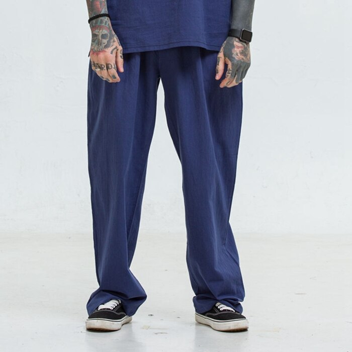 Autumn Summer Plus size pants men 5XL 6XL 7XL 8XL 9XL 200KG Cotton linen large size trousers men 5 colors