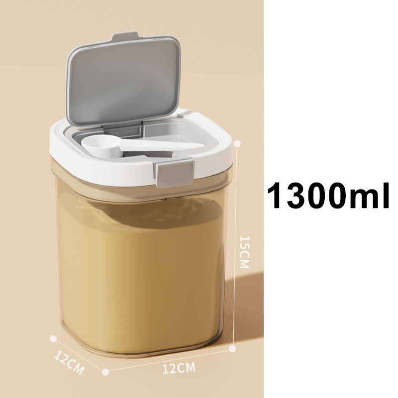 Récipient hermétique de stockage des aliments avec cuillère, pot de cuisine de 800/1300/1800 ml pour farine, sucre, café, sans BPA, empilable, facile à nettoyer: vert clair