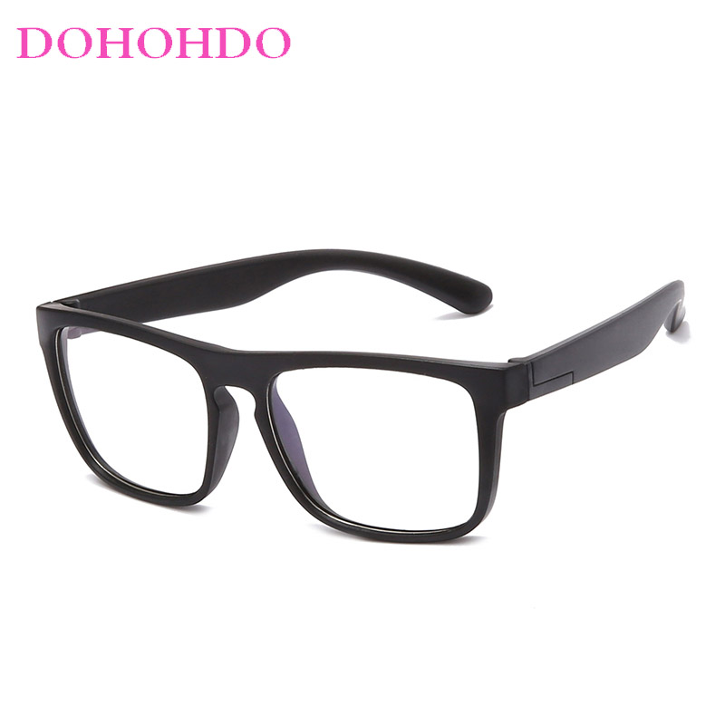 Dohohdo  tr90 anti-blått lys barnebriller takrenne jenter firkantede blå lysblokkerende briller  uv400 låve fleksible briller gafas: Svart