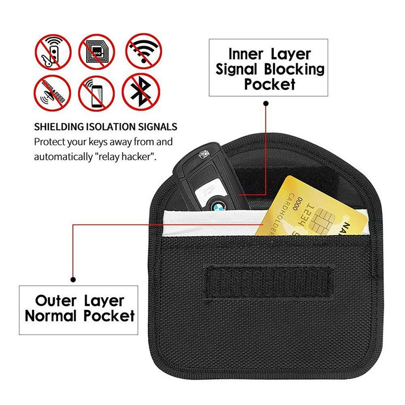 RFID Signal Blocking Credit Card Holder wallet waterproof Oxford Car Key chain wallets Velcro Card Holder Wrap Coin Purse