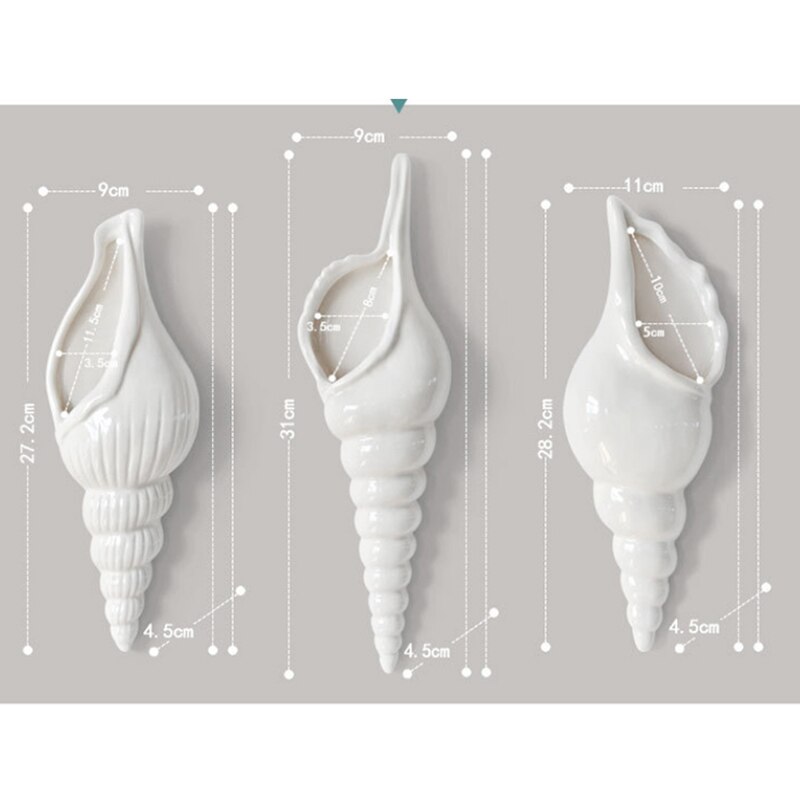 Conch Starfish Beach Decor Nautical Home Bedroom Living Room Hanging Vase Background Wall Decoration Seashells