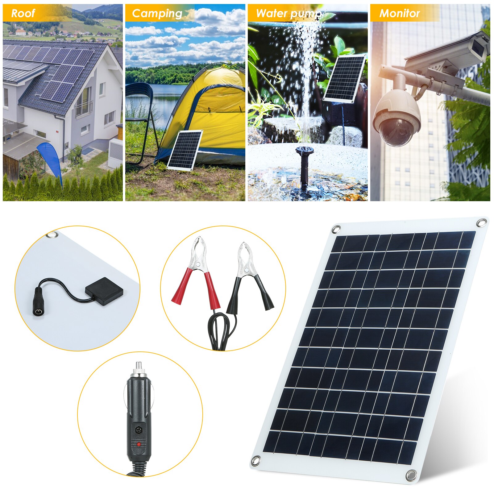 60W 5V/18V Portable Flexible Foldble Solar Panel Kit Solar Panel For Car/Boat/ Home Solar Battery Can Charge