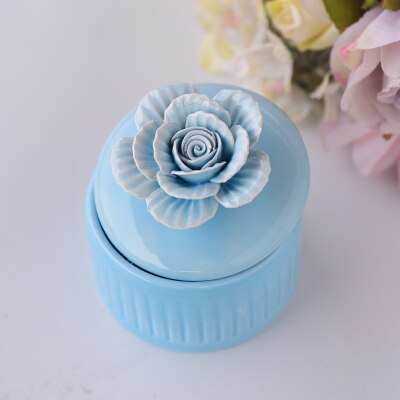 Beautiful ceramic jewelry box wedding ring jewelry box earrings jewelry storage box crafts home storage tank: 13