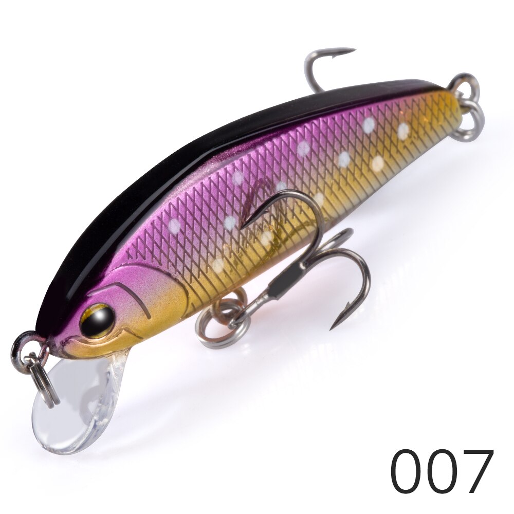 D1 Fishing Sinking Minnow Lures Trout Wobblers 44mm Crankbait High Artificial Freshwater Hard Bait Tackle Pesca Set: 007