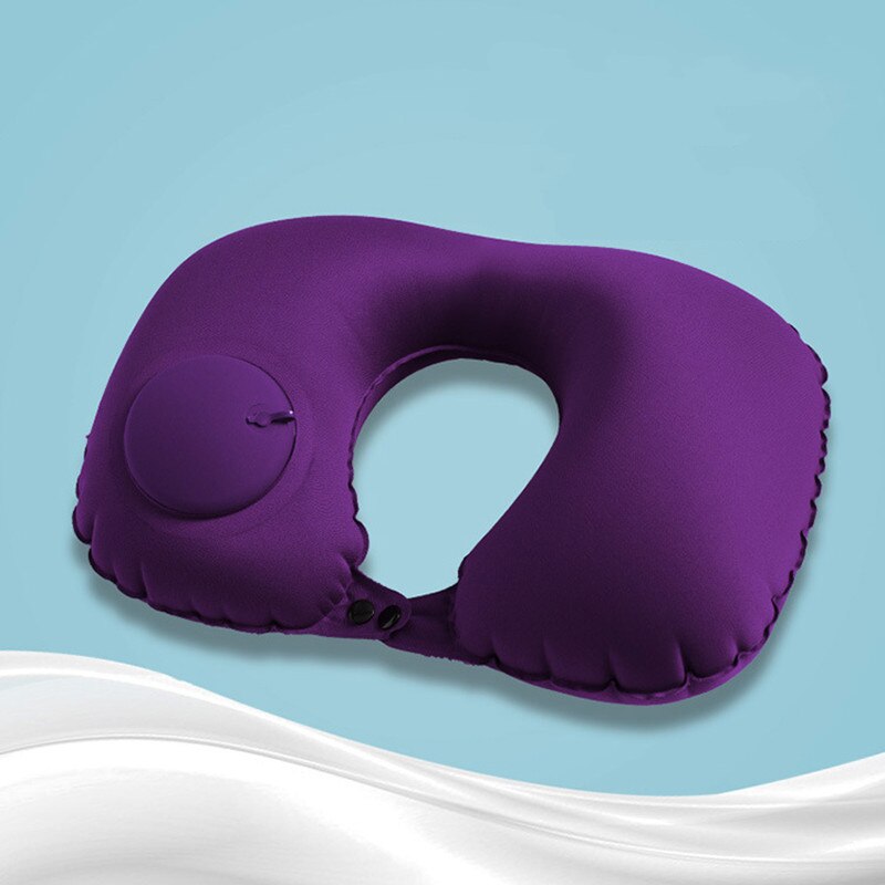 U-Shape Travel Pillow For Airplane Inflatable Neck Pillow Travel Accessories Comfortable Sleep Pillows: 01Purple
