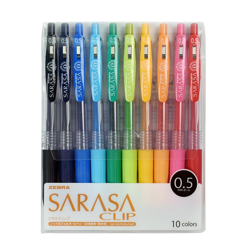 Colour/Set Japan Zebra SARASA JJ15 Gel Pen 0.5 mm Drawing pen Marker Pen Office School Supplies: 10 pcs
