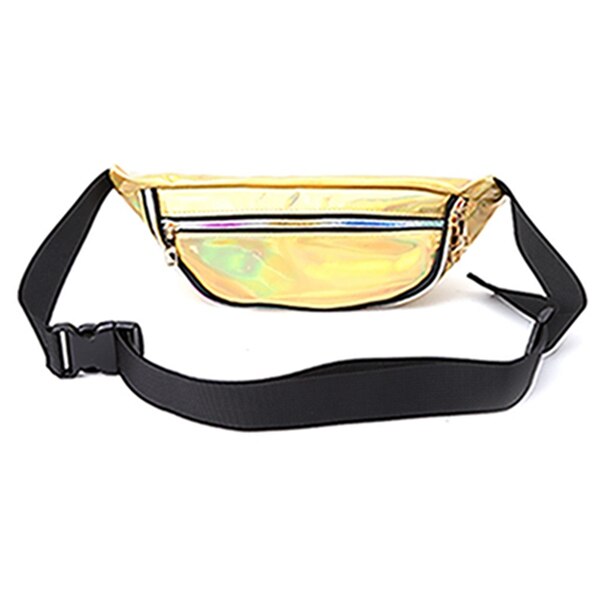 Bolso transparente de arcoíris, riñonera de viaje Punk Chic, informal: Dorado