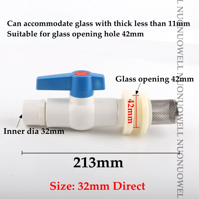 20 25 32 mm 1/2 "~ 1" PVC Water Tank Joint Filte Combination Valve Water Aquarium Fish Tank Connection DIY Combination Suit: White 32mm Direct