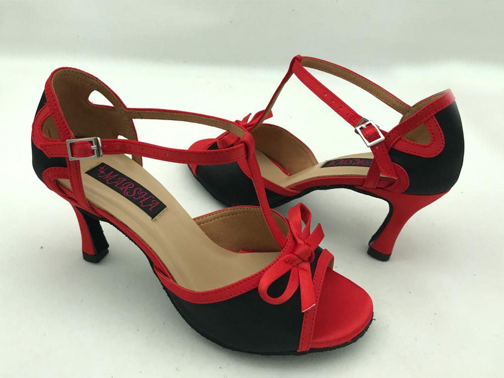 womens ballroom salsa latin dance shoes with bowtie wedding & party shoes 6269BR