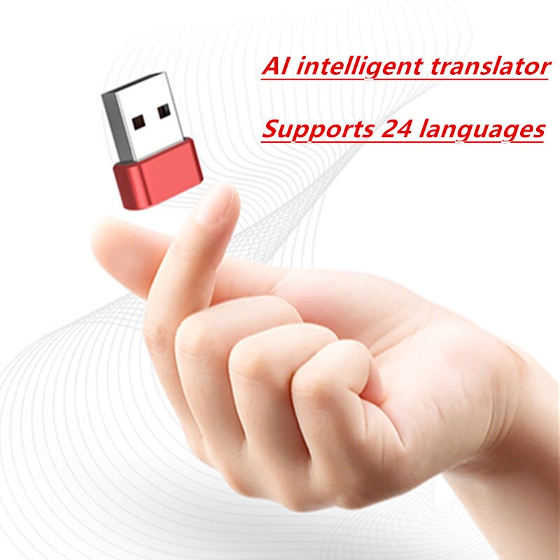 traducteur vocal intelligent AI USB Durable, reconnaissance vocale, enregistrement vers texte, traduction de 24 langues, approvisionnement en temps réel