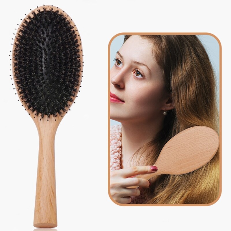 Peigne de Massage en poils de cochon, coussin d&#39;air, grande planche, peigne en bois, appareils de coiffure