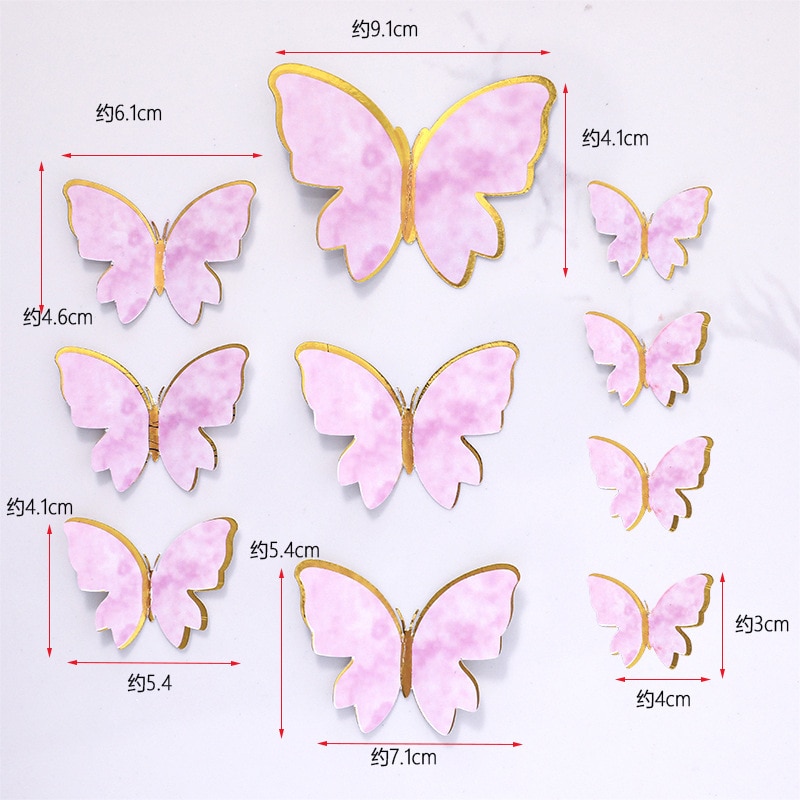 Gleevio Topper Per Cupcake A Forma Di Farfalla - Decorazioni In Carta Di Riso Per Dolci - Confezione Multipla
