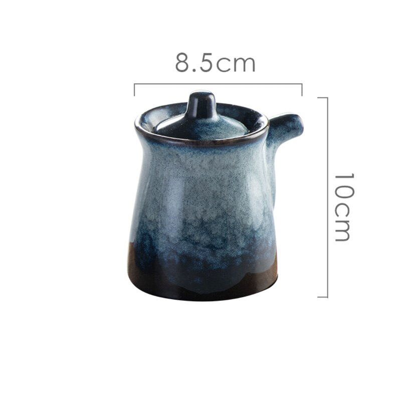 Japanese Style Ceramic Seasoning Pot Porcelain Pepper Salt Pot Simple Style Cruet Restaurant Household Decorative Spice Pot Set: D