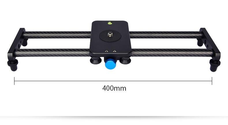 Chariot portatif silencieux d'enregistrement de caméra du curseur 40CM de voie de glissière de Fiber de carbone avec la photographie de film vidéo de roulement à 4 rouleaux r60