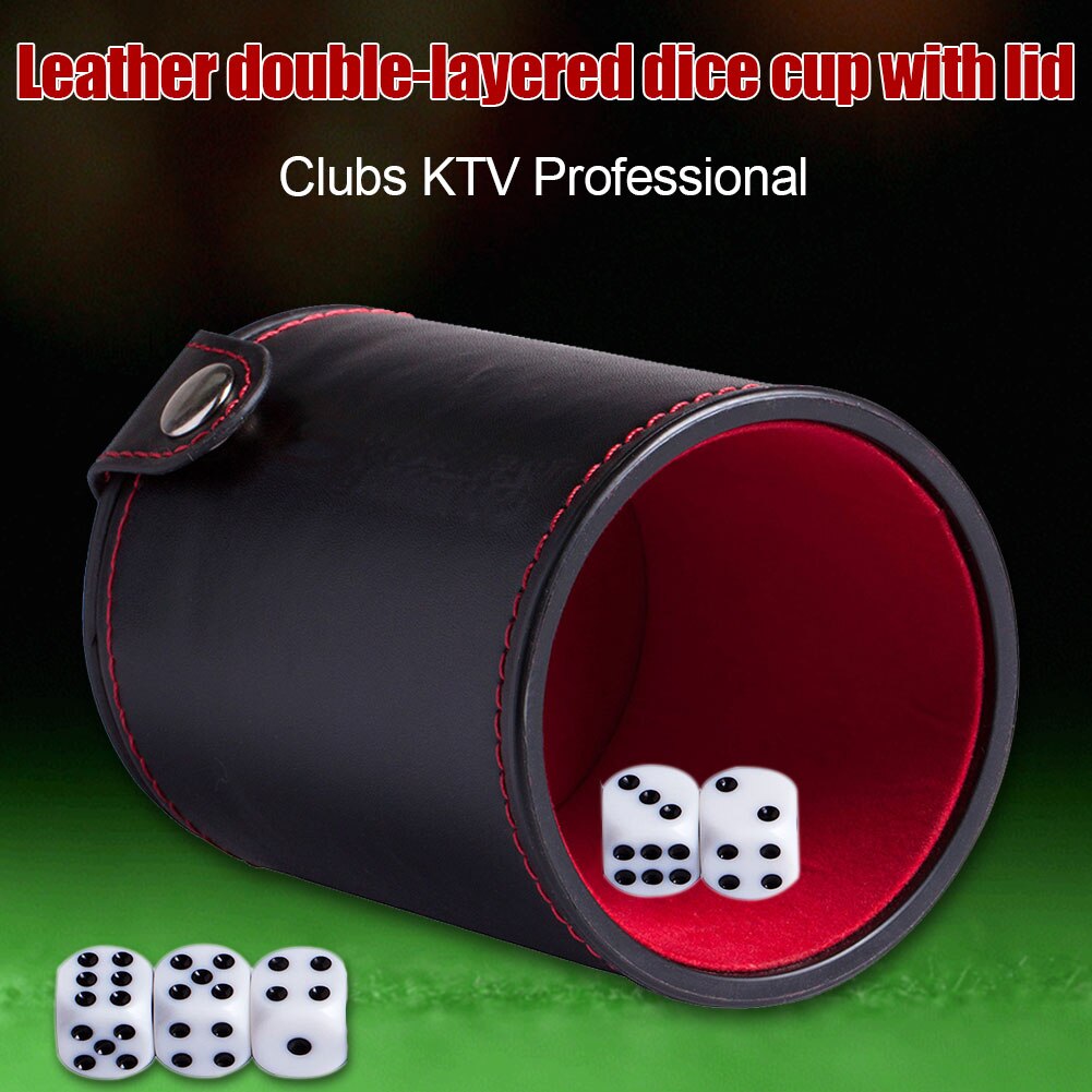 Jeu doublé muet jeu fournitures Clubs en cuir PU Shaker barre partie Casino dés tasse stockage compartiment KTV