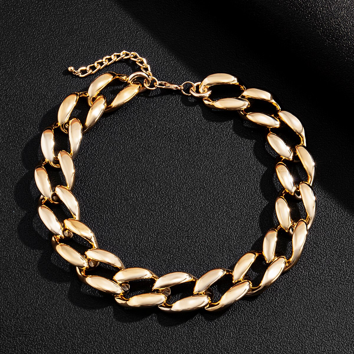 Shixin acrylic gothic short chunky choker necklace collar for women/men hip hop thick link chain necklaces on neck jewelry: S03