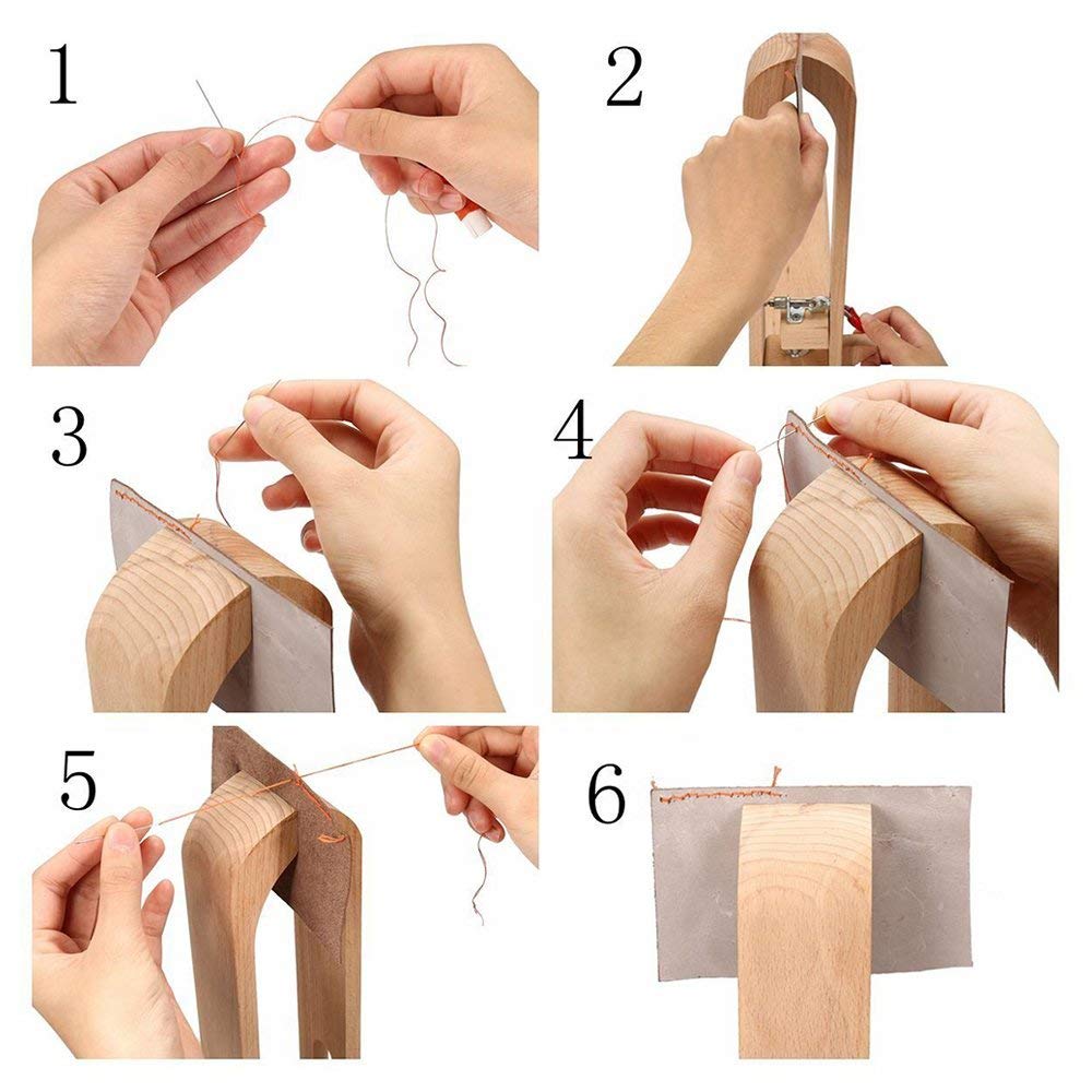 Wood Leathercraft Hand Stitching Pony Leather Craft Lacing Sewing DIY Table Desktop Tool Hand Tool Set