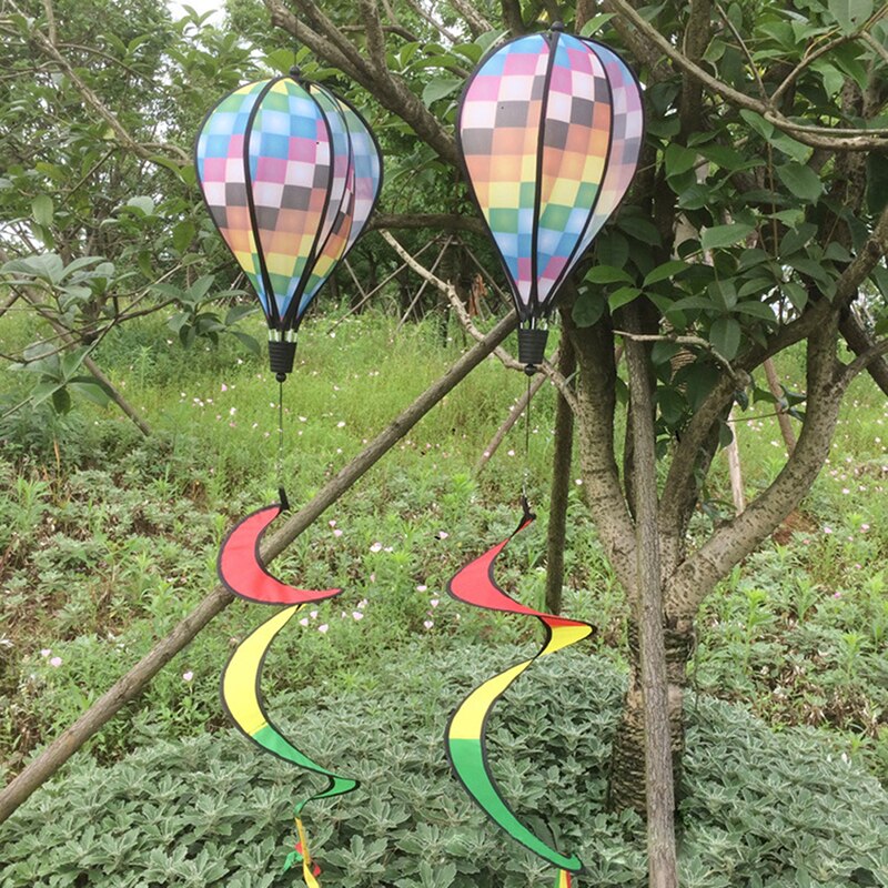 Bunte Netz Windsack Heißer Luft Ballon Wind Spinner Garten Hof Ich bin Freien Dekor Y98D